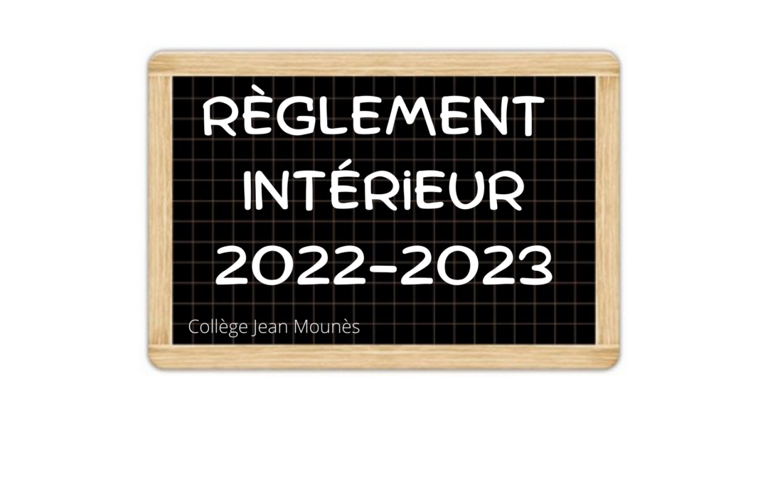 Règlement Intérieur 2022-2023